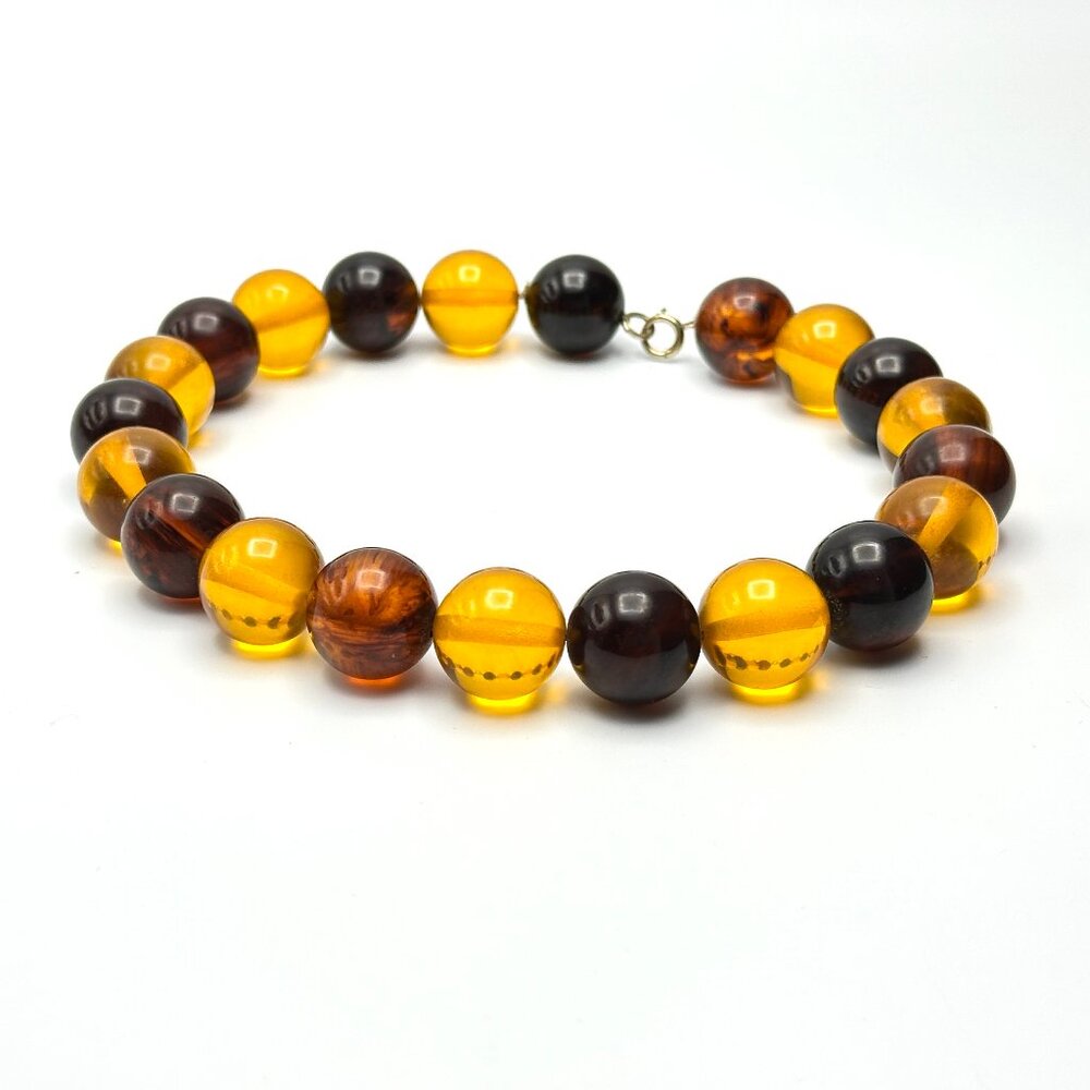 Vintage 1930s Bakelite Choker — Root Beer & Apple Juice Beads — Authentic – EUC - Picture 6 of 10